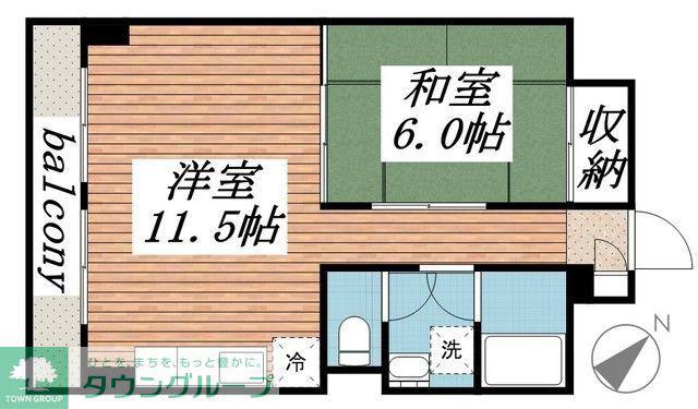 山口マンション(1LDK/3階)の間取り写真