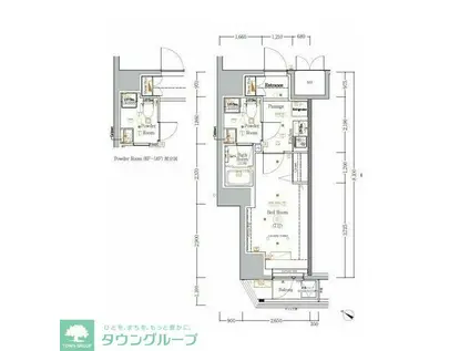 GENOVIA川崎III(1K/12階)の間取り写真