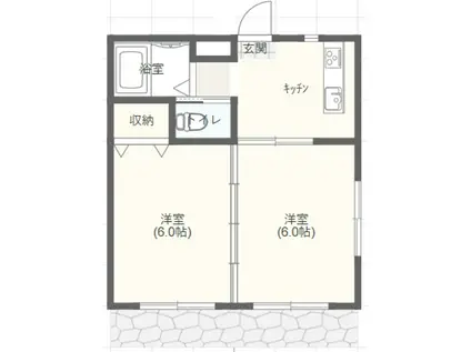 レジデンス伊興(2K/1階)の間取り写真