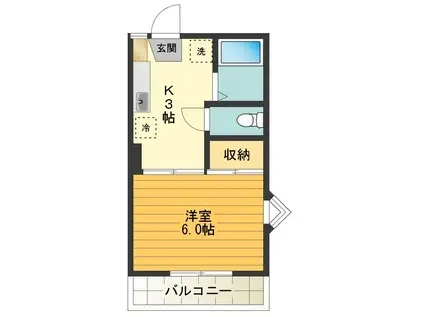 ハイツ平成(1K/1階)の間取り写真