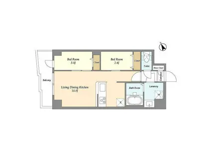 アルファコート曳舟2(2LDK/7階)の間取り写真
