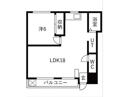 シャルムレジデンス II(1LDK/1階)の間取り写真