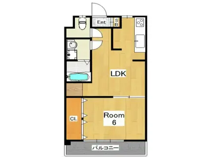 中野第二コーポ(1LDK/10階)の間取り写真