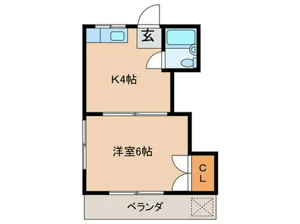 メゾンシュバリエ(1K/1階)の間取り写真