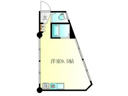 水川ビル(ワンルーム/3階)の間取り写真