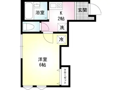 エヴァート白楽(1K/1階)の間取り写真