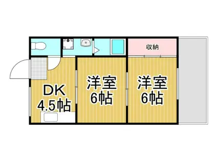 シティコート春日丘(2DK/2階)の間取り写真