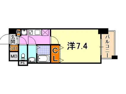 フロイデ(1K/10階)の間取り写真