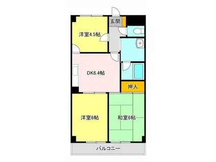 ウィンベルコーポ(3DK/7階)の間取り写真