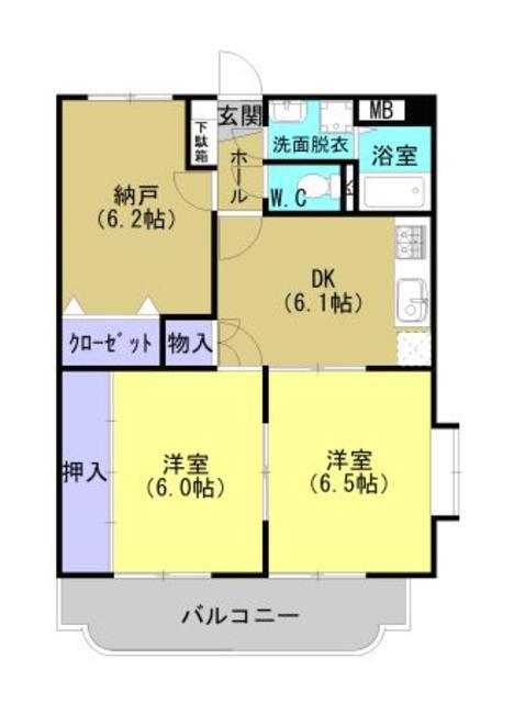 エクセル藤山(3DK/1階)の間取り写真