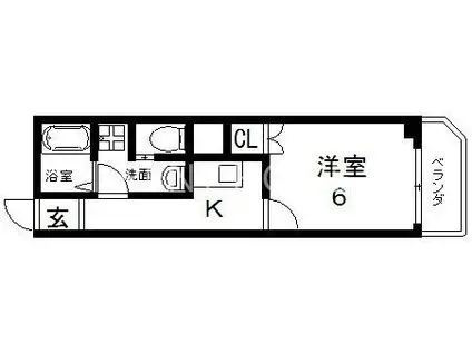 ヴェルドミール小阪(1K/2階)の間取り写真