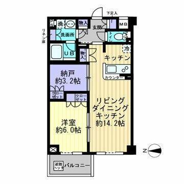 アプリーレ大森山王(1SLDK/3階)の間取り写真