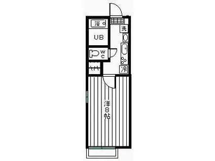 ピュアハイツ川畑II(1K/2階)の間取り写真