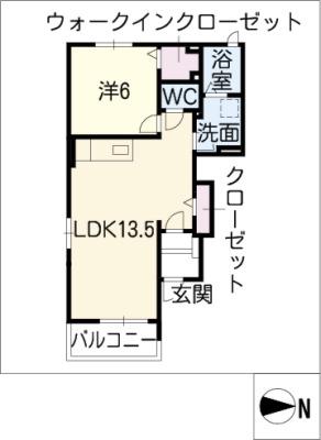 ベルメゾン(1LDK/1階)の間取り写真