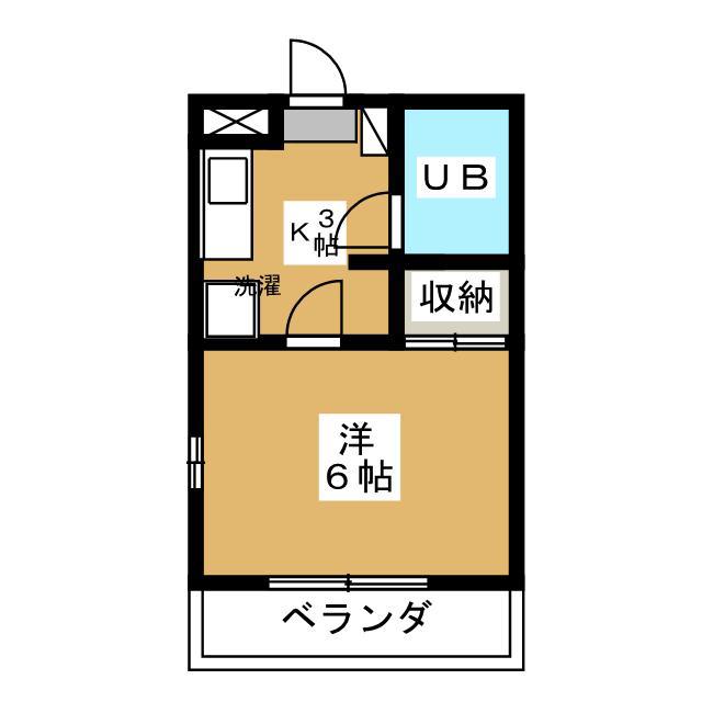 オルフェウス(1K/1階)の間取り写真