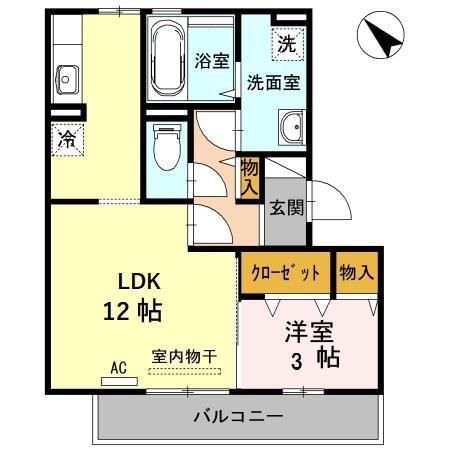 オッツ東川口(1LDK/2階)の間取り写真
