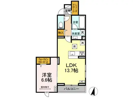 コンフォルタ(1LDK/1階)の間取り写真