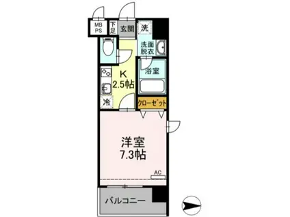 PRINCE54(1K/7階)の間取り写真