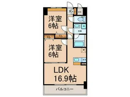 CASA GRIGIO(2LDK/7階)の間取り写真
