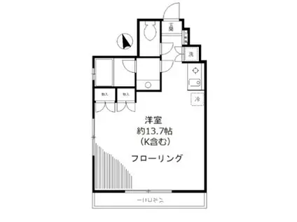 麻布イーストコート(ワンルーム/4階)の間取り写真