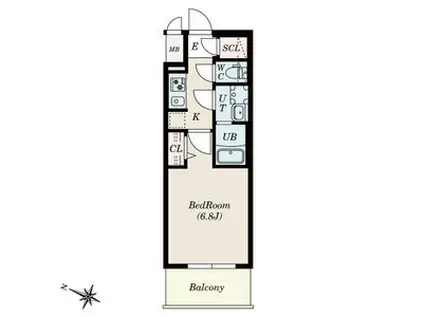 S-RESIDENCE熱田一番(1K/6階)の間取り写真