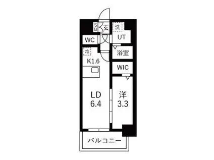 メイクスアート名古屋城西(1LDK/6階)の間取り写真