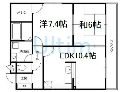 ラクロス丹波橋(2LDK/2階)の間取り写真