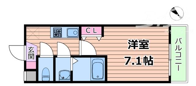 KORE・YIELD千里丘(1K/4階)の間取り写真