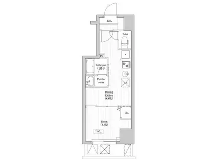 中野新井薬師レジデンス(1DK/2階)の間取り写真