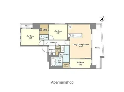 グラン千代田岩本町(3LDK/7階)の間取り写真