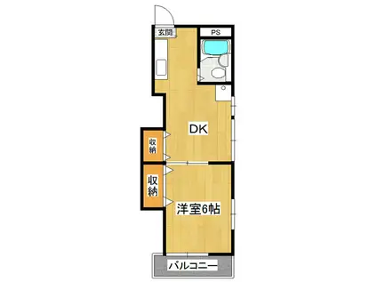 コスモ佐貫(1DK/3階)の間取り写真