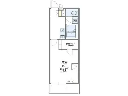 レオパレスアゼリアパーク(1K/3階)の間取り写真