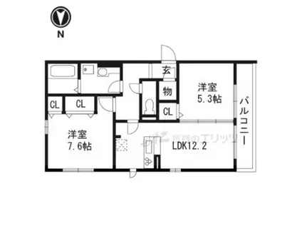 メゾンボヌール(2LDK/3階)の間取り写真