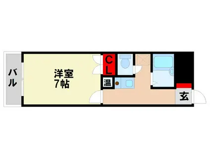 フォーサイト二日市西REVIVE(1K/3階)の間取り写真