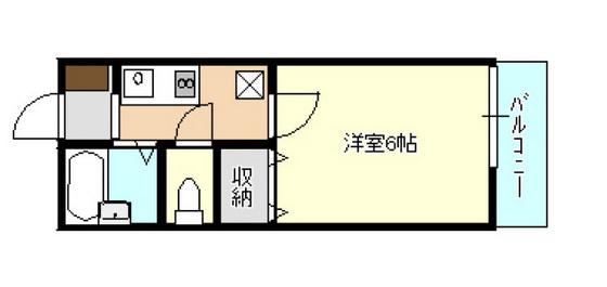 セジュール祗園(1K/1階)の間取り写真