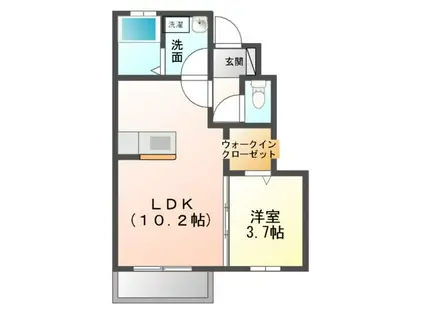 ドルチェ高州(1LDK/1階)の間取り写真