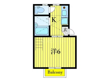 タウンカテッジ瑞江(1K/2階)の間取り写真