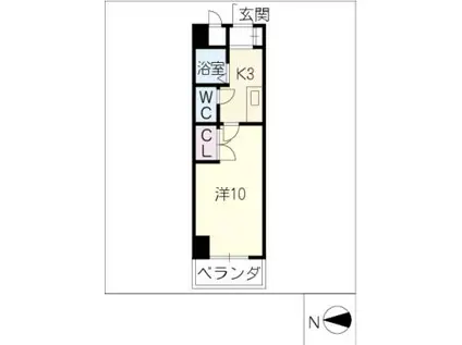 エクセル丸の内(1K/8階)の間取り写真