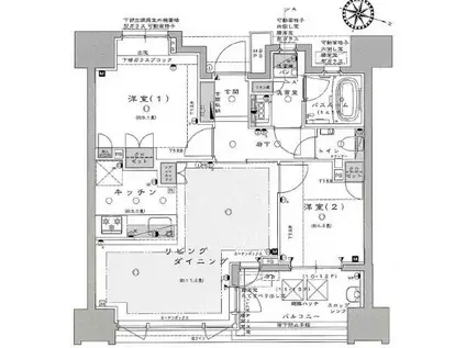 ザ・ライオンズ横濱山下町(2LDK/12階)の間取り写真