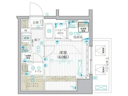 ブライズ吉野町リーヴァ(1K/6階)の間取り写真
