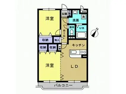 Y&Mイマージュ(2LDK/1階)の間取り写真