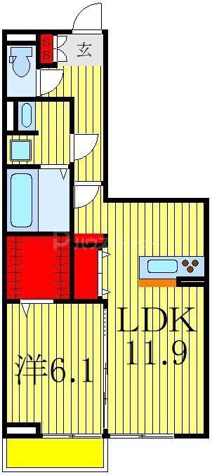 フェリーチェおおたかの森II(1LDK/3階)の間取り写真