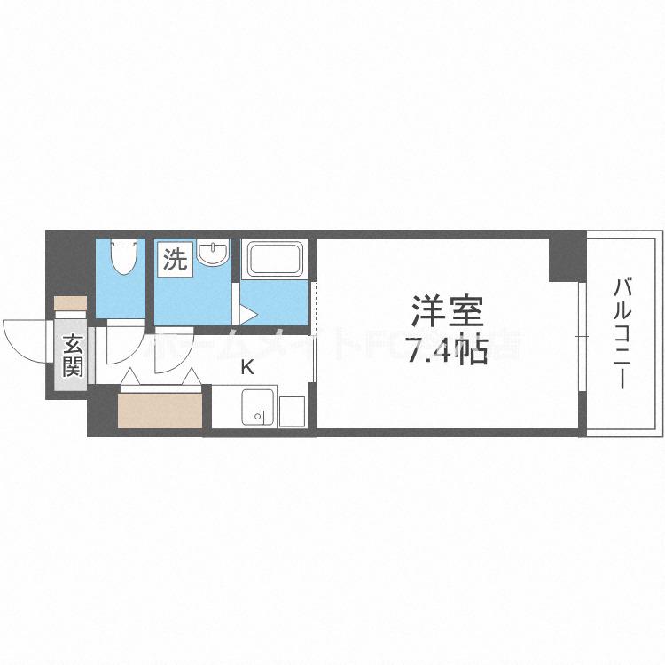 ブランTAT福島(1K/2階)の間取り写真
