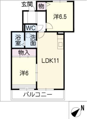 メルベーユM(2LDK/3階)の間取り写真