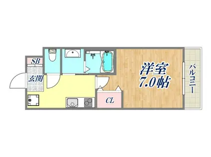 AILE南塚口Ⅴ(1K/4階)の間取り写真