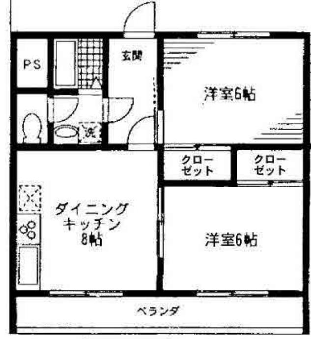 栄和第一コーポ(2DK/1階)の間取り写真