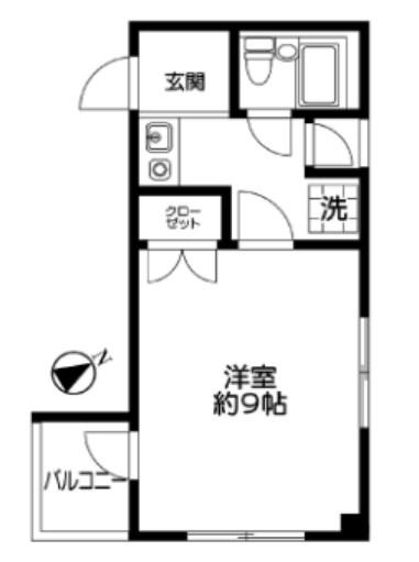 アンジェラス(1K/3階)の間取り写真