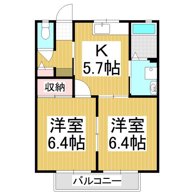 サンリッツ・ツタ(2K/1階)の間取り写真