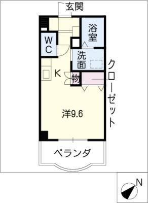 P.MII(ワンルーム/1階)の間取り写真