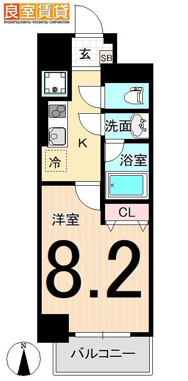 グリーンコート中島(1K/5階)の間取り写真